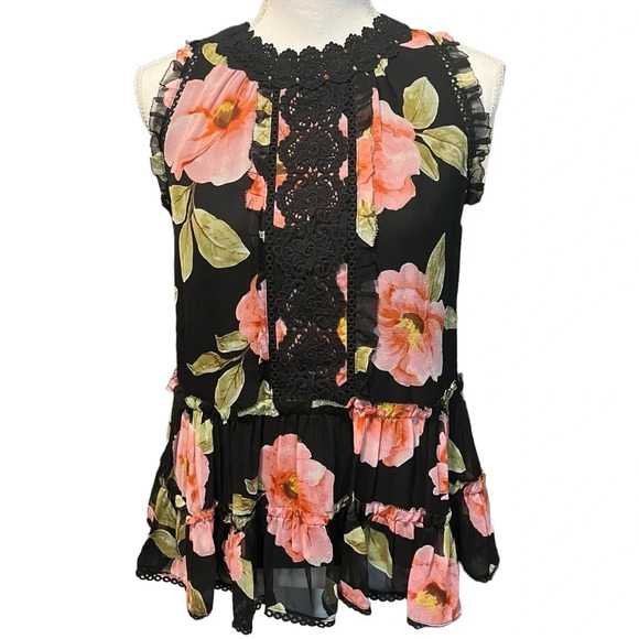 kate spade Tops - New Kate Spade Madison Avenue Vintage Blooms Lauryn Silk Top Floral Lace XS